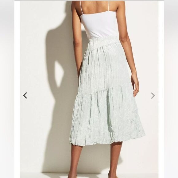 NWT Vince Tiered Asymmetric Crinkle Satin Skirt size Small - Picture 12 of 12